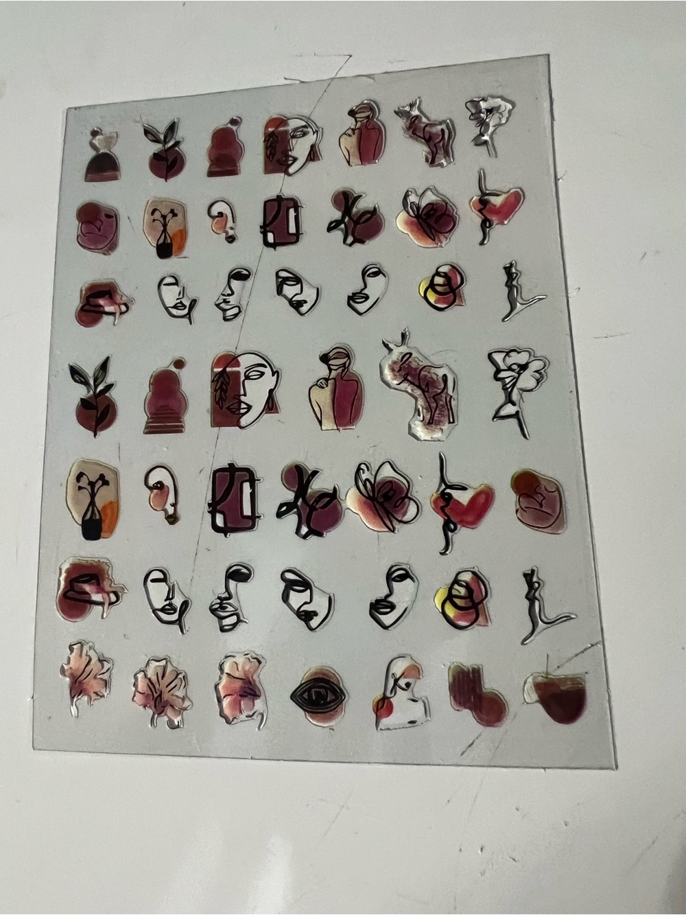 Boho Minimalist Line Art Nail Stickers